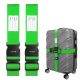 Fosmon Luggage Straps for Suitcases (2 Pack), Travel Belts with Adjustable Strap, Buckle and Identifiers, Luggage Connector Luggage Wrap, Essential Luggage Accessories for Travel Cruise (Green)