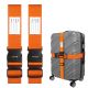 Fosmon Luggage Straps for Suitcases (2 Pack), Travel Belts with Adjustable Strap, Buckle and Identifiers, Luggage Connector Luggage Wrap, Essential Luggage Accessories for Travel Cruise (Orange)