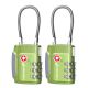 TSA Approved 3 Digit Combination Cable Luggage Lock - Green - 2 Pack