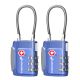 TSA Approved 3 Digit Combination Cable Luggage Lock - Blue - 2 Pack