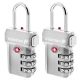 Open Alert Indicator TSA Approved 3 Digit Combination Luggage Lock - Silver - 2 Pack