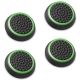 Silicone Thumb Grip Caps for PS4, PS3, Xbox One, Xbox One S, Xbox One X, Xbox 360, Wii U Controller, and Wii Nunchuk - Black/Green (8 pack / 4 Pair)