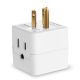 3 Outlet Grounded Wall Tap Power Adapter - 125VAC 15A - Mini Portable Travel Direct Plug-In Wall Mount - White