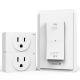 WavePoint 125V/15A Wireless Outlet Plug with Wall Switch & Braille (On/Off) Mark (2 Outlet + 1 Remote Control) - White