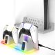 PS5 Wall Mount with Dual Charging Dock, USB-C and USB-A ports, and RGB Lights