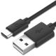 USB 2.0 Type C (USB-C) Male to Type A (USB-A) Male Cable with 56k Ohm Pull-up Resistor - Black - 1ft