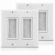 Fosmon 2-Gang Wall Plate with Brush - White (Screws Included) - 2PACK