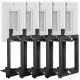 Fosmon 1-Gang Wall Plate with Brush (White) + 1-Gang Low Voltage Mounting Bracket (Black) - 5 Pack