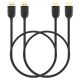 Fosmon HDMI to HDMI 30AWG High Speed HDMI Cable with Ethernet - 6ft (4K Resolution, Supports 3D) - 2 PACK